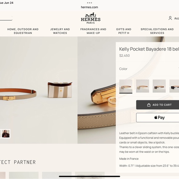 Hermes Cream and Tan Leather Belts with Gold Buckles - Picture 3 of 3